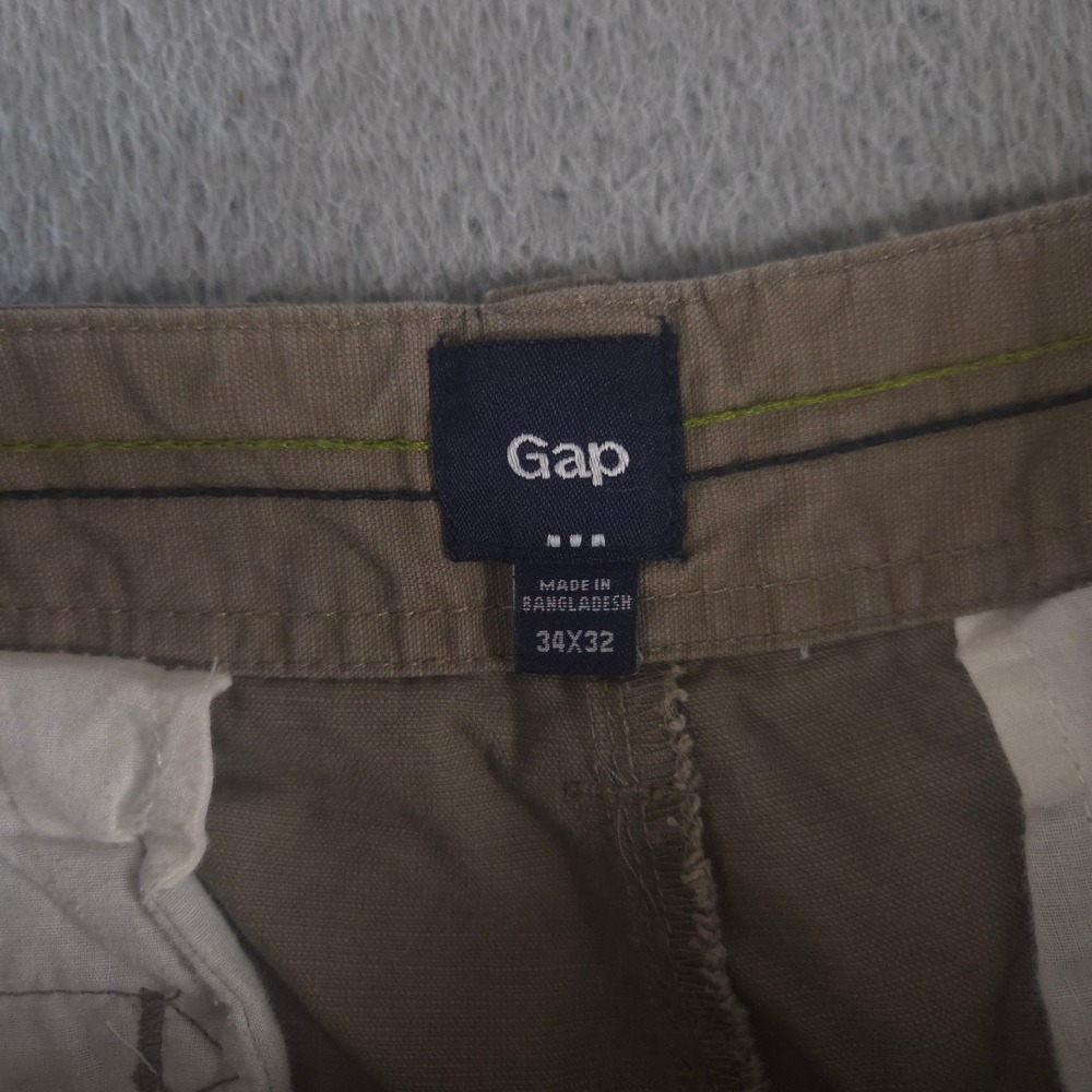 Gap Pants Men 34x29 Grey Straight Leg Cotton Linen Drawstring Waist Casual Chino - Picture 6 of 9